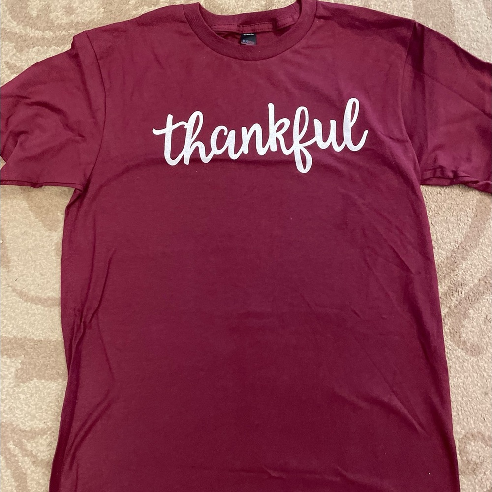 Burgundy Thankful T-Shirt